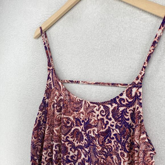 FREE PEOPLE Dress L Intimately Emily Paisley Floral Slip Mini Purple - Picture 6 of 12